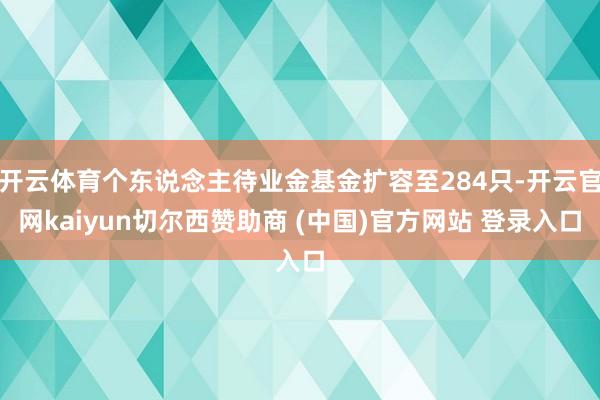 开云体育个东说念主待业金基金扩容至284只-开云官网kaiyun切尔西赞助商 (中国)官方网站 登录入口