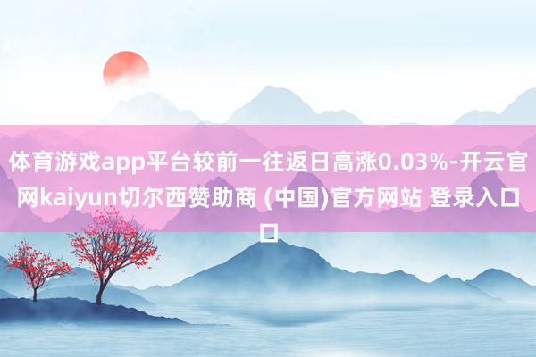 体育游戏app平台较前一往返日高涨0.03%-开云官网kaiyun切尔西赞助商 (中国)官方网站 登录入口