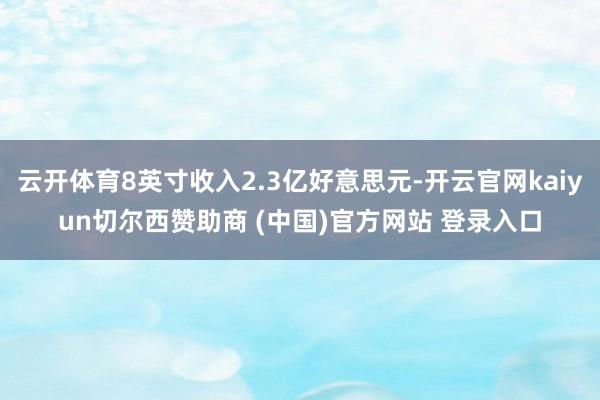 云开体育8英寸收入2.3亿好意思元-开云官网kaiyun切尔西赞助商 (中国)官方网站 登录入口