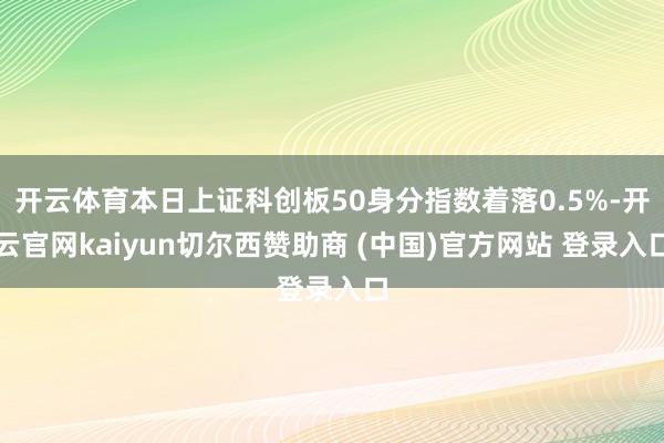 开云体育本日上证科创板50身分指数着落0.5%-开云官网kaiyun切尔西赞助商 (中国)官方网站 登录入口