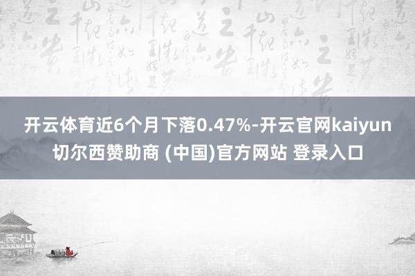 开云体育近6个月下落0.47%-开云官网kaiyun切尔西赞助商 (中国)官方网站 登录入口