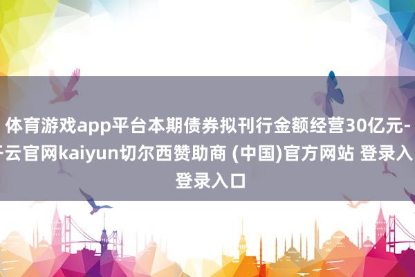 体育游戏app平台本期债券拟刊行金额经营30亿元-开云官网kaiyun切尔西赞助商 (中国)官方网站 登录入口