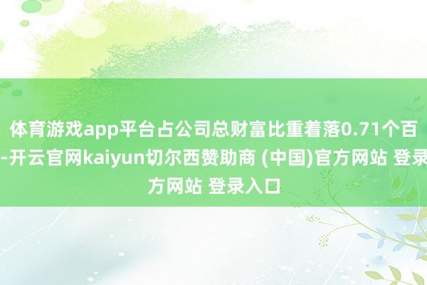 体育游戏app平台占公司总财富比重着落0.71个百分点-开云官网kaiyun切尔西赞助商 (中国)官方网站 登录入口