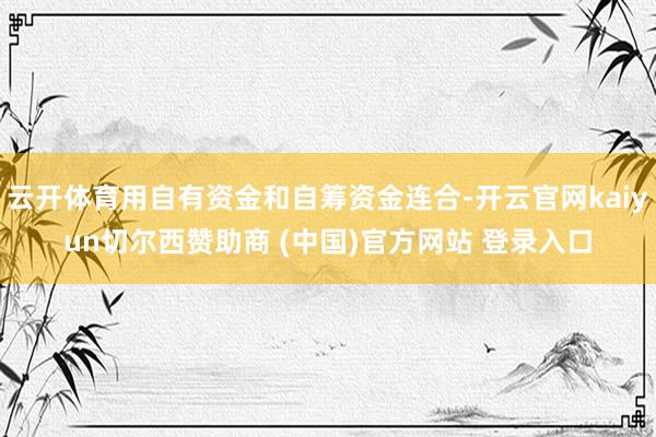 云开体育用自有资金和自筹资金连合-开云官网kaiyun切尔西赞助商 (中国)官方网站 登录入口