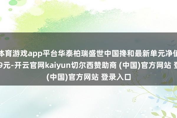 体育游戏app平台华泰柏瑞盛世中国搀和最新单元净值为0.299元-开云官网kaiyun切尔西赞助商 (中国)官方网站 登录入口