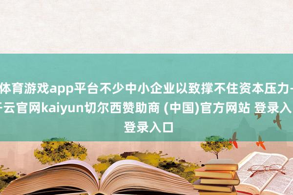 体育游戏app平台不少中小企业以致撑不住资本压力-开云官网kaiyun切尔西赞助商 (中国)官方网站 登录入口